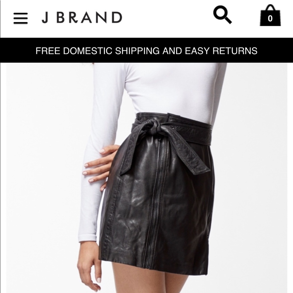 Christa Zip Mini Skirt In Black Leather